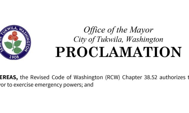 City of Tukwila issues formal declaration of emergency due to coronavirus