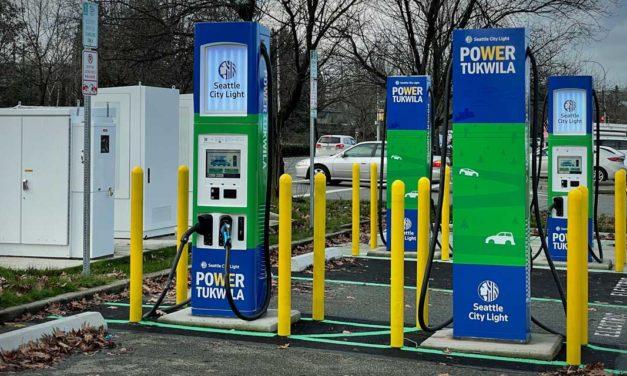 Seattle City Light unveils five new electric vehicle chargers in Tukwila