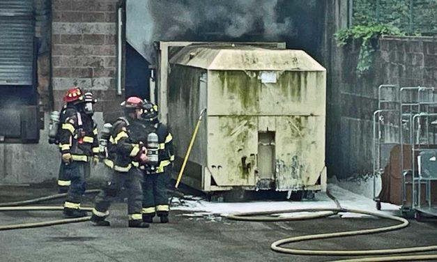 Firefighters battle dumpster fire in Tukwila Thursday