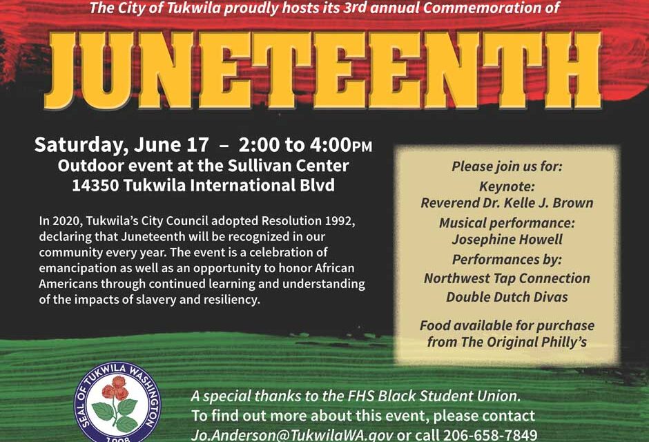 REMINDER: Juneteenth commemoration is this Saturday, June 17