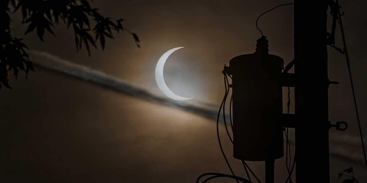 PHOTO: Saturday morning’s partial eclipse as seen from Des Moines
