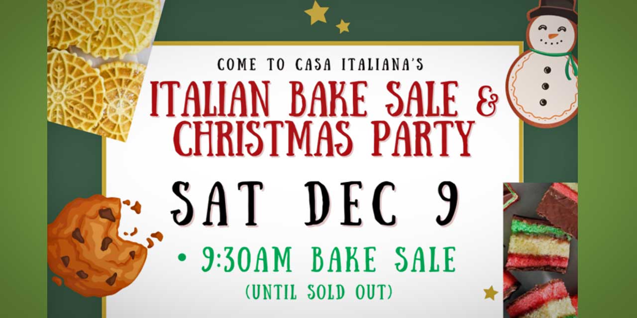 Enjoy roasted chestnuts, live music & more at Casa Italiana’s Christmas Party on Saturday, Dec. 9