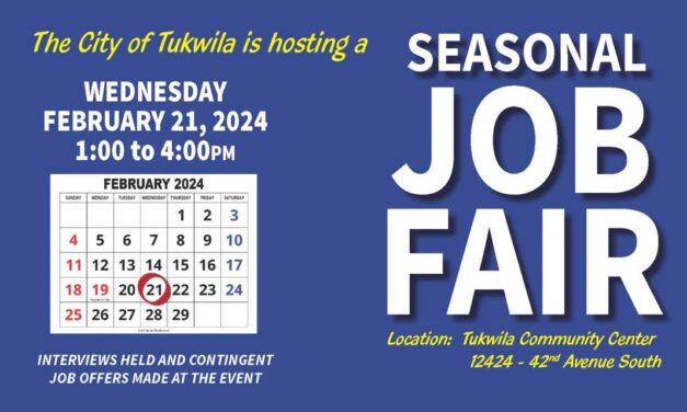 City of Tukwila hosting Seasonal Job Fair on Wednesday, Feb. 21