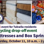 Tukwila to host free mattress and box spring recycling on Saturday, Oct. 11
