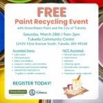 Get a jump start on spring cleaning at Free Paint Recycling event in Tukwila on Saturday, Mar. 28