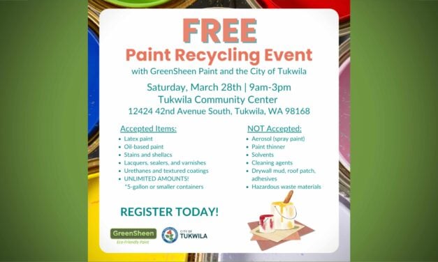 Get a jump start on spring cleaning at Free Paint Recycling event in Tukwila on Saturday, Mar. 28