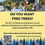 City of Tukwila opens applications for annual free Tree Giveaway program