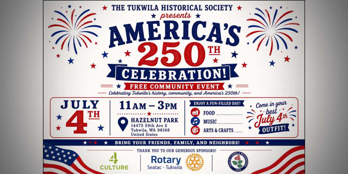 Tukwila Historical Society to host free July 4 celebration at Hazelnut Park