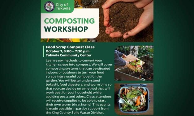 Tukwila food scrap composting class set for Wednesday, Oct. 7