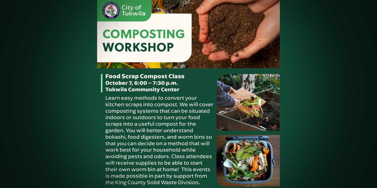 Tukwila food scrap composting class set for Wednesday, Oct. 7